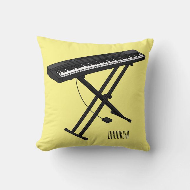 illustration av tecknaden tangentbord piano kudde (Framsida)