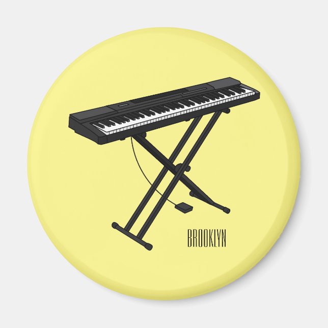 illustration av tecknaden tangentbord piano magnet (Framsidan)