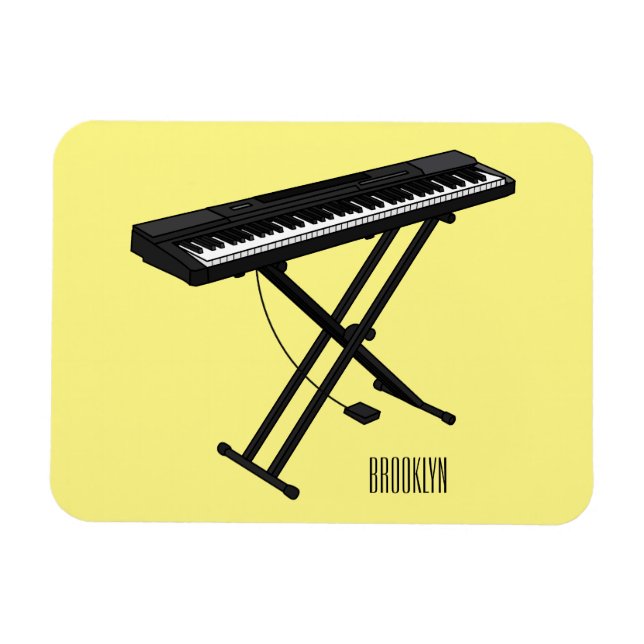illustration av tecknaden tangentbord piano magnet (Horisontell)