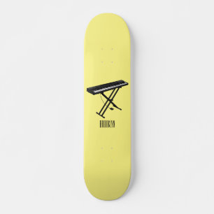 illustration av tecknaden tangentbord piano mini skateboard bräda 18,5 cm