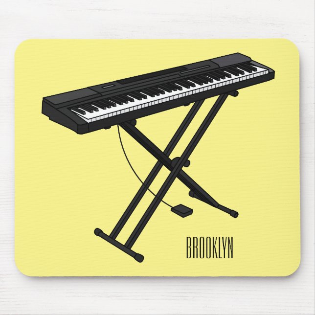 illustration av tecknaden tangentbord piano musmatta (Framsidan)