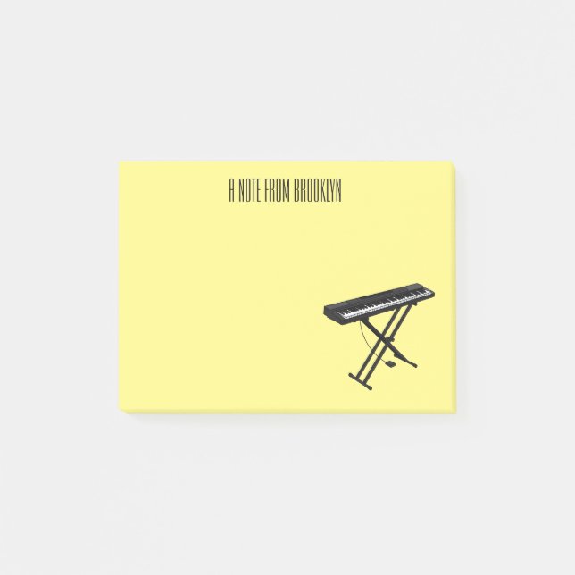 illustration av tecknaden tangentbord piano post-it block (Framsida)