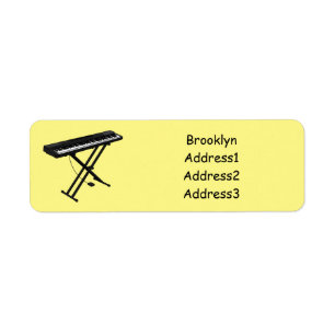 illustration av tecknaden tangentbord piano returadress etikett
