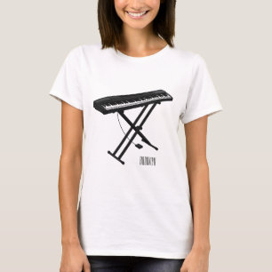 illustration av tecknaden tangentbord piano t shirt