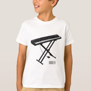 illustration av tecknaden tangentbord piano t shirt