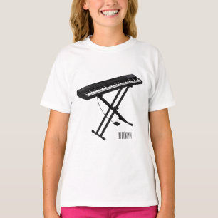 illustration av tecknaden tangentbord piano t shirt