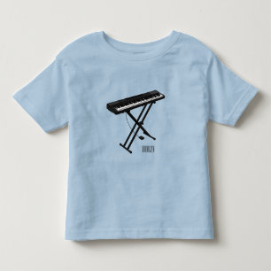 illustration av tecknaden tangentbord piano t shirt