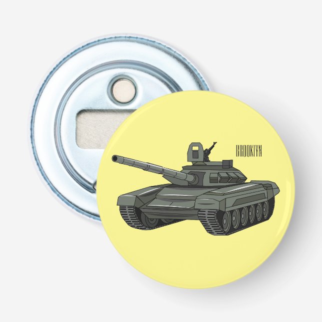 illustration av tecknaden tank flasköppnare (Framsidan)