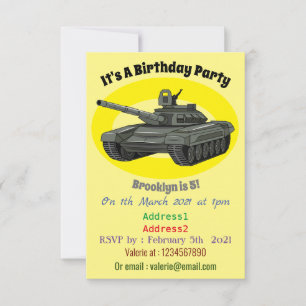 illustration av tecknaden tank inbjudningar