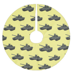 illustration av tecknaden tank julgransmatta borstad polyester