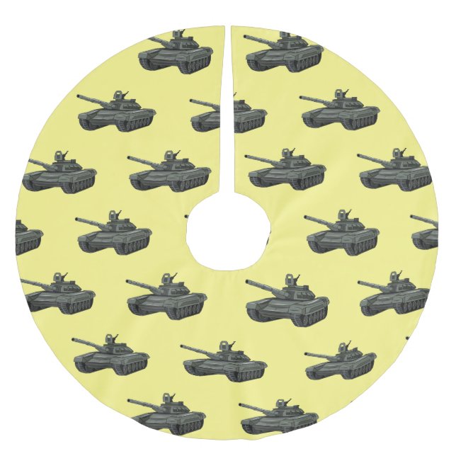 illustration av tecknaden tank julgransmatta borstad polyester (Framsidan)