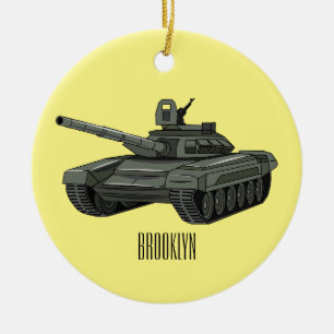 illustration av tecknaden tank julgransprydnad keramik