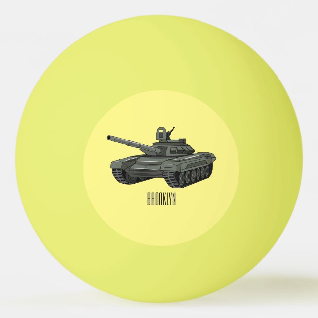 illustration av tecknaden tank pingisboll (Framsidan)