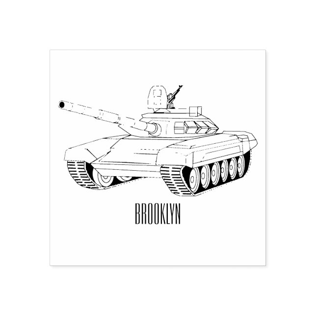 illustration av tecknaden tank stämpel (Tryck)