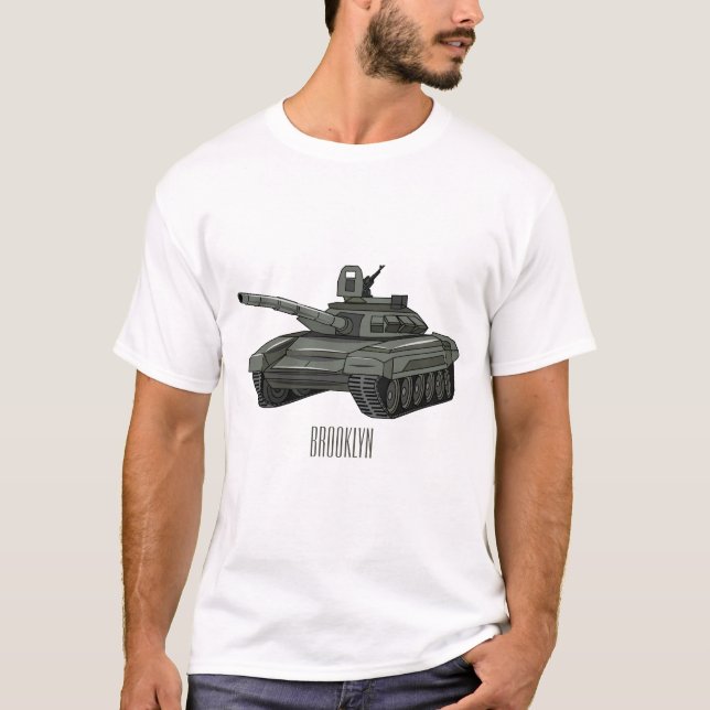 illustration av tecknaden tank t shirt (Framsida)