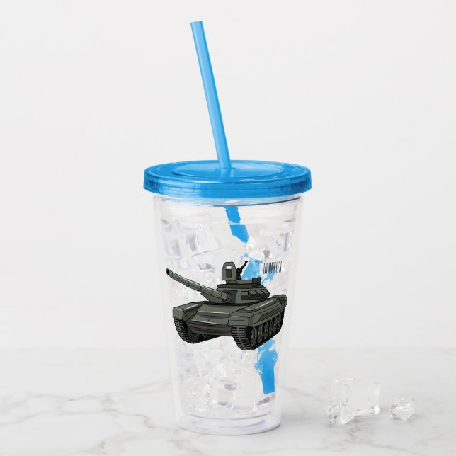 illustration av tecknaden tank take away mugg (Framsida Ice)