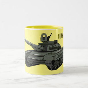 illustration av tecknaden tank Två-Tonad mugg