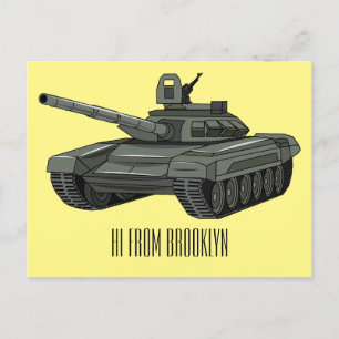 illustration av tecknaden tank vykort