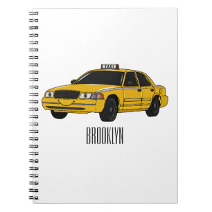 illustration av tecknaden taxi anteckningsbok