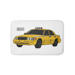 illustration av tecknaden taxi badrumsmatta