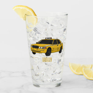 illustration av tecknaden taxi glaskopp