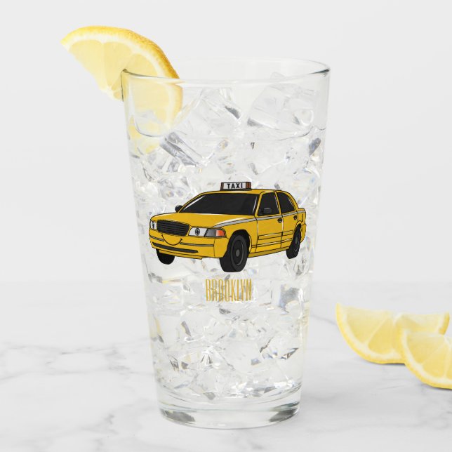 illustration av tecknaden taxi glaskopp (Framsida Ice)