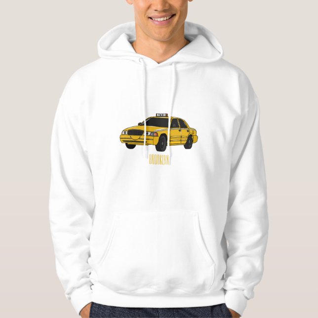 illustration av tecknaden taxi hoodie (Framsida)
