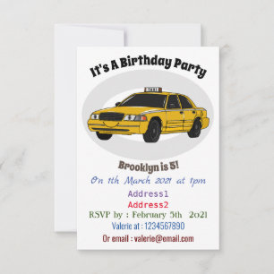 illustration av tecknaden taxi inbjudningar