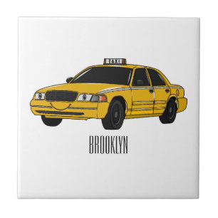 illustration av tecknaden taxi kakelplatta