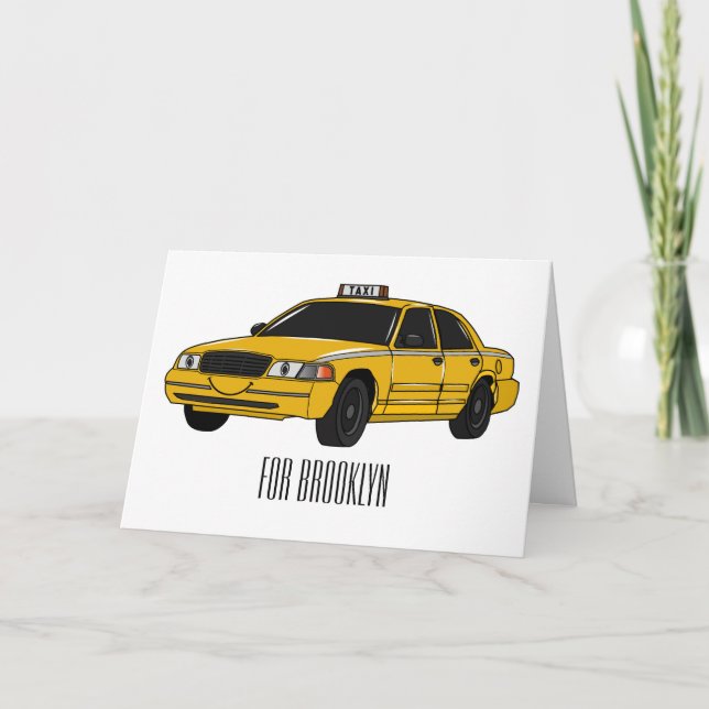 illustration av tecknaden taxi kort (Framsida)