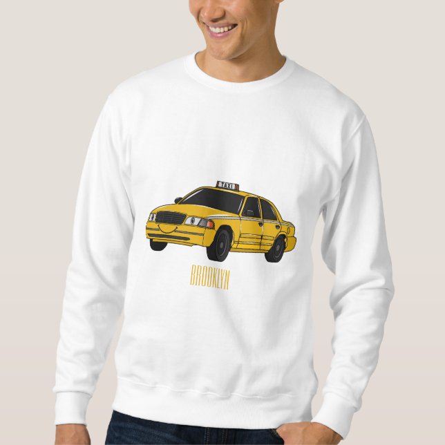 illustration av tecknaden taxi lång ärmad tröja (Framsida)