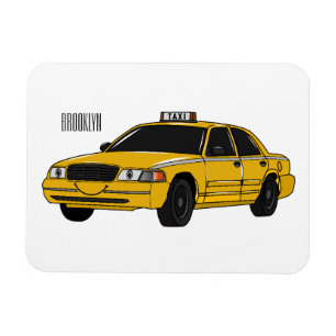 illustration av tecknaden taxi magnet