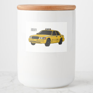 illustration av tecknaden taxi mat etiketter