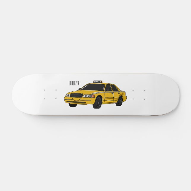 illustration av tecknaden taxi mini skateboard bräda 18,5 cm (Horz)
