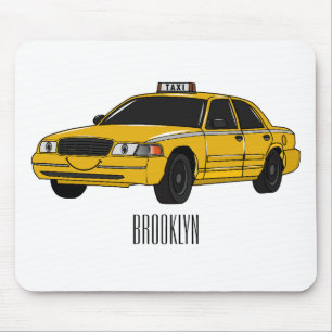 illustration av tecknaden taxi musmatta