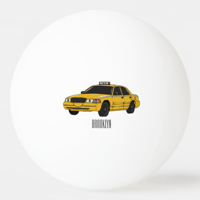 illustration av tecknaden taxi pingisboll (Framsidan)