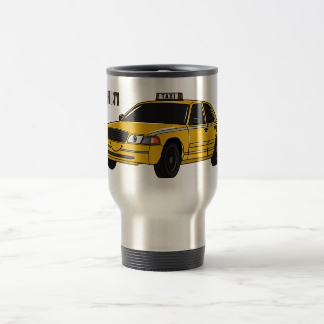 illustration av tecknaden taxi resemugg (Center)