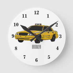 illustration av tecknaden taxi rund klocka