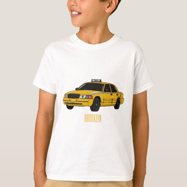 illustration av tecknaden taxi t shirt (Framsida)
