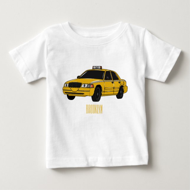 illustration av tecknaden taxi t shirt (Framsida)