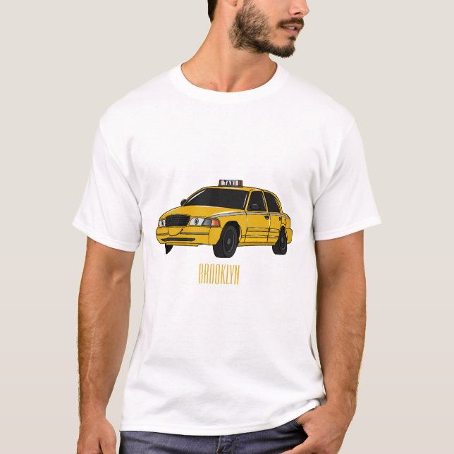 illustration av tecknaden taxi t shirt (Framsida)