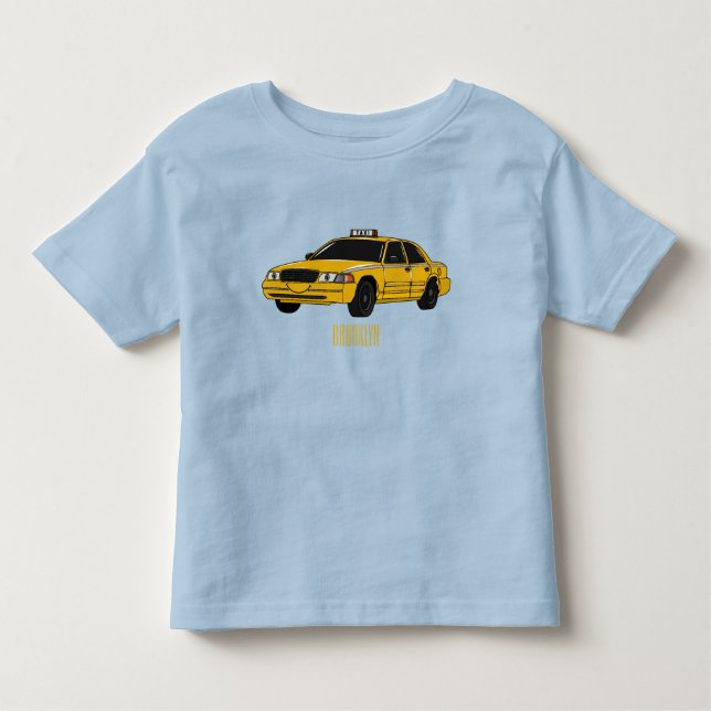 illustration av tecknaden taxi t shirt (Framsida)
