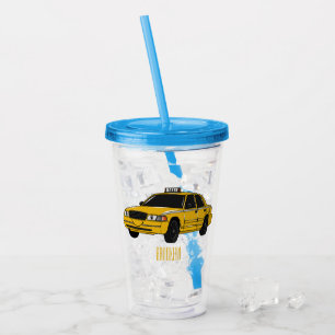 illustration av tecknaden taxi take away mugg