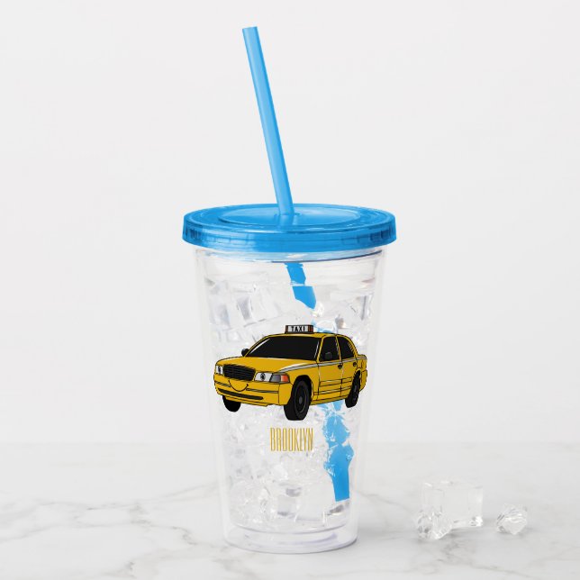 illustration av tecknaden taxi take away mugg (Framsida Ice)