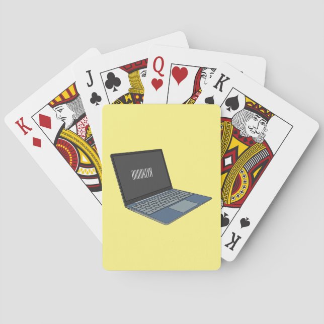 illustration av tecknaden till den bärbara datorn casinokort (Baksidan)