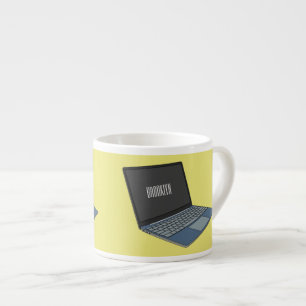 illustration av tecknaden till den bärbara datorn espressomugg
