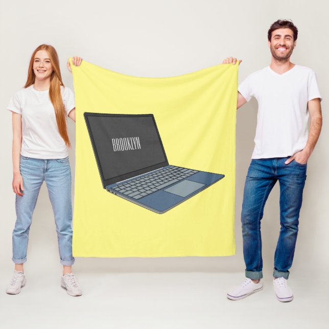 illustration av tecknaden till den bärbara datorn fleecefilt (På plats)