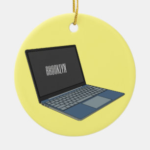 illustration av tecknaden till den bärbara datorn julgransprydnad keramik
