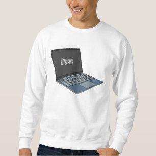 illustration av tecknaden till den bärbara datorn lång ärmad tröja