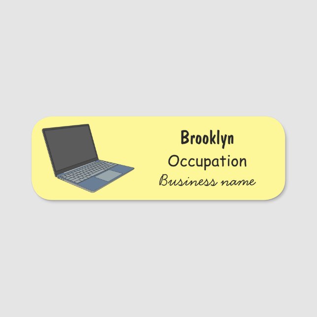 illustration av tecknaden till den bärbara datorn namnbricka (Framsida)